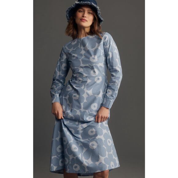 nwt ANTHROPOLOGIE x MARIMEKKO sz S Katse Unikko Midi - Picture 3 of 5